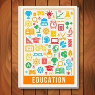 Vector Education Concept E-learning and Science Icons N2