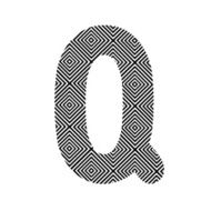 Square pattern alphabet Q