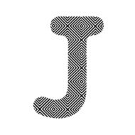 Square pattern alphabet J