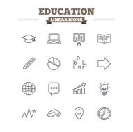 Education linear icons set Thin outline signs Vector N4