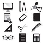 Set of Black Education Icons