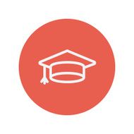 Graduation cap thin line icon N2