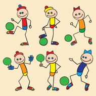 Little toy men playing football
