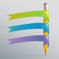 Infographic with pen and ribbon