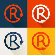 R letter line logo set