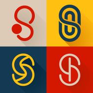 S letter line logo set N3