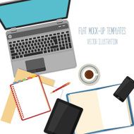 Flat mockups for design and infographics N7