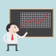 Businessman presentation with blackboard - Vector