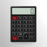 Vector of Black electronic calculator in illustration