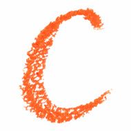 C - Orange handwritten letters on white background