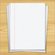 Sells notebook papers on wood table background