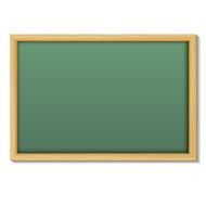 Blank chalk green board in a wood frame for write
