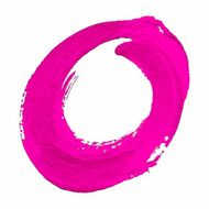 O - Pink handwritten letter on white background Acrylic colors