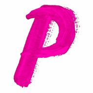P - Pink handwritten letter on white background Acrylic colors