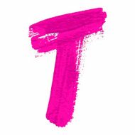 T - Pink handwritten letter on white background Acrylic colors