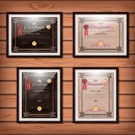 Vintage certificate templates set with detailed border and calligraphic elements N2