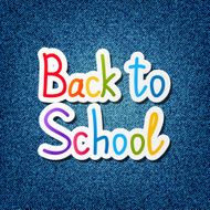 Back to school message on jeans background