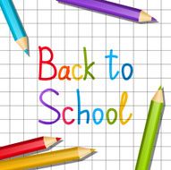 Back to school message on paper sheet background