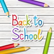 Back to school message on wooden background N2
