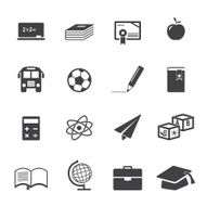 School and education icon set N4