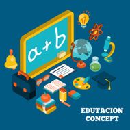 Education Isometric Concept