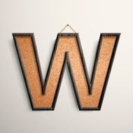 3d wooden frame cork board letter W