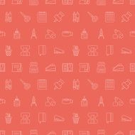 stationery line icon pattern set