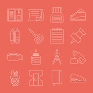 stationery line icon set N4