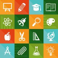 Vector flat icons - education and science