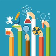 science concept physics chemistry biology flat design