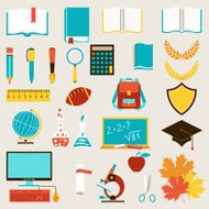 School and education icons set N2