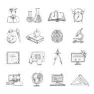Education Icons Sketch Set N2