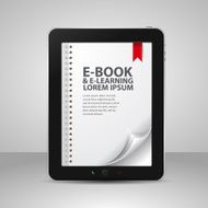 E-books and Tablet Computer with Pages Books
