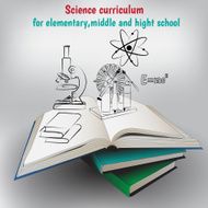 Vector illustration books and graphic elements poster for education