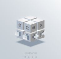 Vector modern cube infographics element design N3