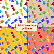 set of seamless patterns Tubes colored paint N2