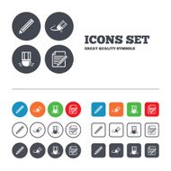 Pencil icon Edit document file Eraser sign N13