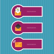 Three stickers with letters eps
