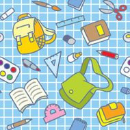 School pattern with education supplies N3