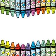 Seamless crayon wave border N2