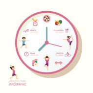 Infographic watch and flat icons idea Vector illustration heal