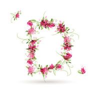 Floral letter D for your design