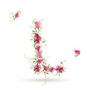 Floral letter L for your design
