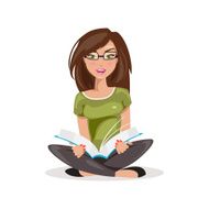 Reading girl Vector Illustration