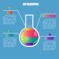 Infographic with color test tube N2