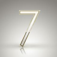 3d elegant pearl white number 7