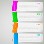 Paper tutorial strips with color stickers