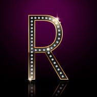 3d elegant diamond letter R