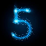 3d blue sparkler firework number 5