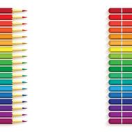 flat vector multicolored colorful paint pencils N2